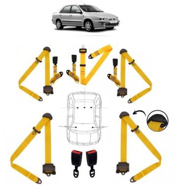 Imagem de Kit cinto de segurança COMPLETO para FIAT MAREA + fechos - HCML, Amare