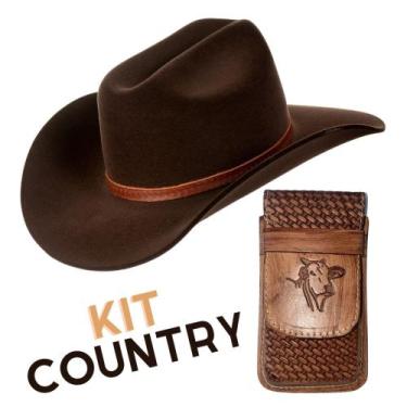 Imagem de Kit Chapeu + Capinha Country Modelo Premium - Vários Modelos - Club21 