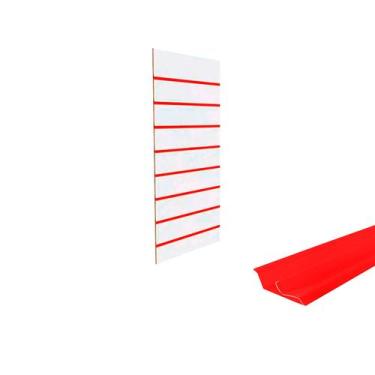 Imagem de Painel Canaletado Branco em Mdf 0,91 x 0,45m com Perfil Pvc Vermelho -