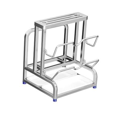 Imagem de Baoblaze Organizador de facas e escorredor com bandeja para pratos, 2 Camadas, Tamanho real