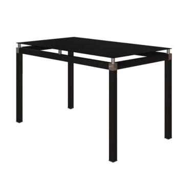 Imagem de Mesa Malva 107x70 cm Com Tampo De Vidro Temperado Preto Artefamol