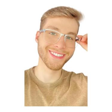 Imagem de Armação Óculos Grau Masculino Quadrado Joaquim Prata - Palas Eyewear