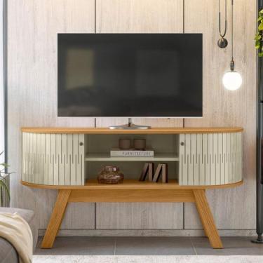 Imagem de Bancada Barcelona p/ TV Até 55 polegadas Rack Design Curvo e Moderno p