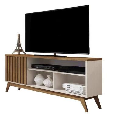 Imagem de Rack Malbec Wood para TV até 55 Polegadas 1 Porta Ripado Giga Cor Off 