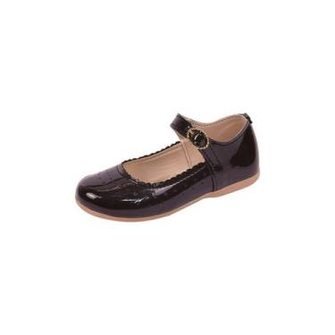 Imagem de Sapatilha Boneca Infantil Menina Fivela Preto Verniz - Raniel Calçados