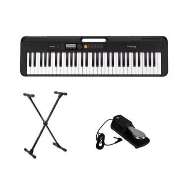 Imagem de Teclado Casio Casiotone CT-S200 BK com Suporte e Pedal Kit