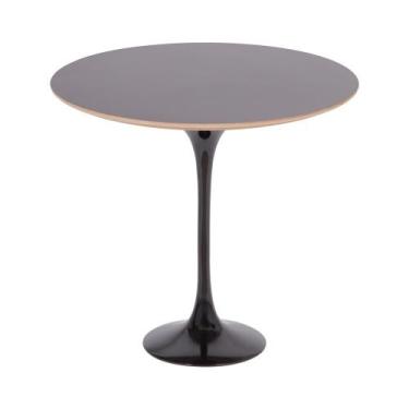 Imagem de Mesa Saarinen Lateral Oval Fórmica Preta 57x38cm - Base Preta - mgsaar