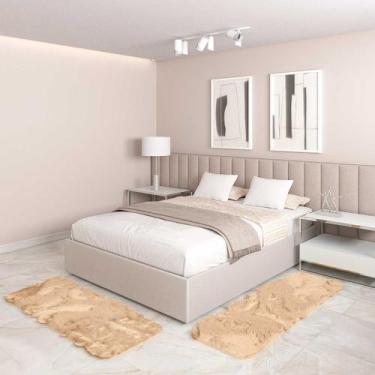 Imagem de Jogo Tapete Passadeira Quarto 2 Uni Bege 50 x 140 cm - Tapetes Saturs
