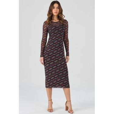 Imagem de Vestido Midi PKS Tule Estampa Geométrica, GG