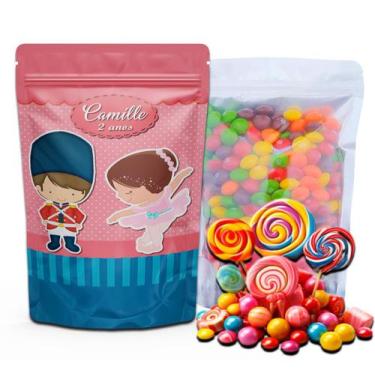 Imagem de Kit Festa Com 5 Saquinhos Em Pé 12x19cm Vários Temas - Mundo da Bina, 