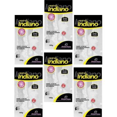 Imagem de Hene em Gel Divina Dama Indiano 06x180gr Preto Forte (Preto Azulado) P