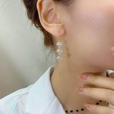 Imagem de Brinco Feminino Folha pedra de Strass Acessórios Casamento - anjo da m