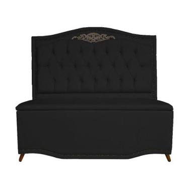 Imagem de Jogo Cabeceira E Sapateira Baú Dafne Para Cama Box King Size - Suede -