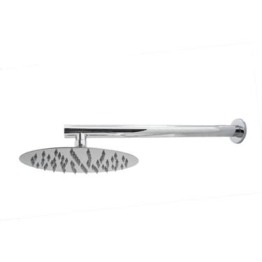 Imagem de Ducha Chuveiro 20x20cm Redondo Aquecedor Gás ou Solar Metal Cromado Lu