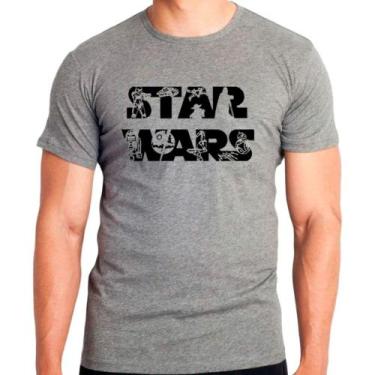Imagem de Camiseta Masculina Cinza Star Wars Filme 03 - DESIGN CAMISETAS, Cinza,