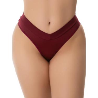 Imagem de Kit 4 Calcinha Fio Dental Duplo Cós Médio Tanga Cinta Modeladora Confo