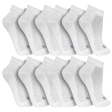 Imagem de Kit 12 Pares Meia Cano Curto Masculina Sport Trifil T8014K, Branco, 39
