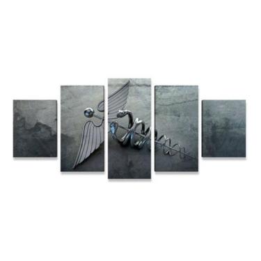 Imagem de Painel Quadro Mosaico Par Sala 5 Partes Consultorio Medico - Paradecor