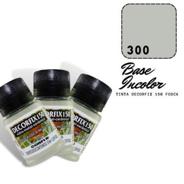 Imagem de 3 Tinta Decorfix 150 Fosco 37ml 300 Base Incolor Corfix