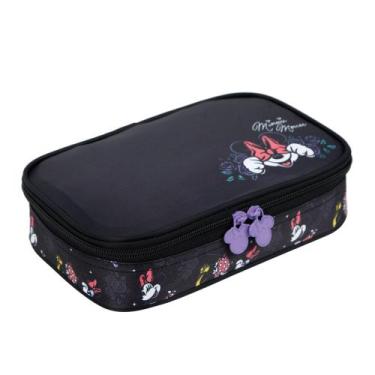 Imagem de Estojo Escolar Minnie Disney Bolsa Box Com 36 Elástico Preto - Xeryus,
