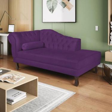 Imagem de Diva Recamier Diana 185cm Lado Direito Suede - Amarena Móveis, Roxo