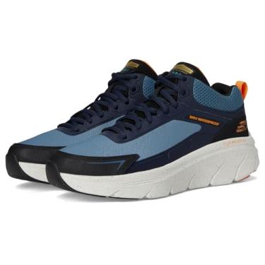 Imagem de Skechers D'lux Walker 2.0 Grailo Tênis masculino impermeável, Azul/laranja, 46