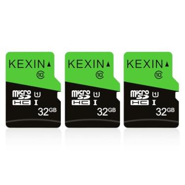 Imagem de KEXIN Pacote com 3 cartões micro SD de 32 GB cartão TF micro SDHC UHS-I cartões de memória classe 10 cartões TF de alta velocidade, C10, U1, 32 GB pacote com 3