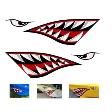 Imagem de Shark Mouth Reflective Decals Adesivos Barco de Pesca Canoa Kayak Acessorios Graficos