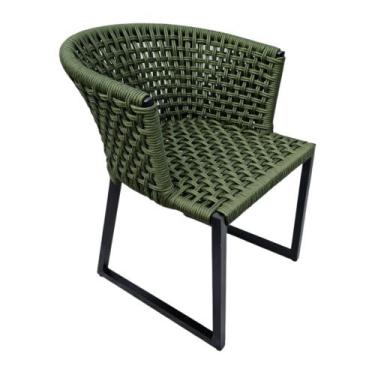 Imagem de Cadeira Elegance Corda Náutica Verde Militar e Alumínio - Varanda Móve