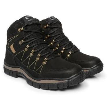 Imagem de Bota Adventure Masculina Couro Cano Médio Sola Tratorada Cadarço Moda Tendencia Trilha Motociclist-Masculino
