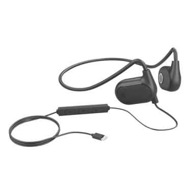 Imagem de Fones de ouvido com fio GZCRDZ tipo C, fones de ouvido abertos, USB tipo C com microfone, volume ajustável (preto)
