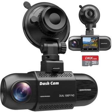 Imagem de Dash Cam DKK M08 1080P frontal e interna com cartão SD de 32 GB