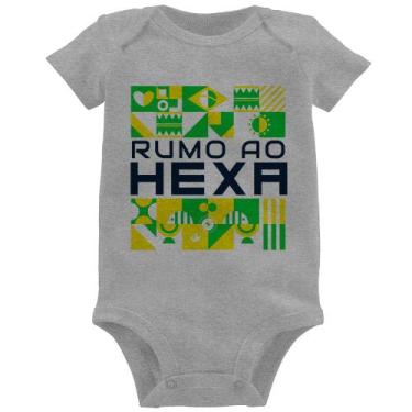 Imagem de Body Bebê Rumo ao Hexa - Foca na Moda, Cinza, GG
