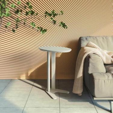 Imagem de Mesa de Canto Apoio Oval 60cm 100% MDF Off White Dalla Costa