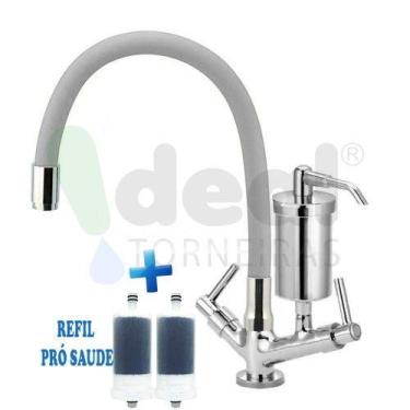 Imagem de Torneira Cozinha Com Filtro Bancada Colorida Flexível C-66 Várias Core