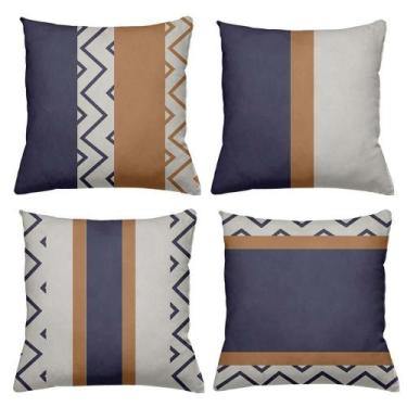 Imagem de Kit 4 Almofadas Decorativas Cheias 40x40cm Geo White - Deluzz