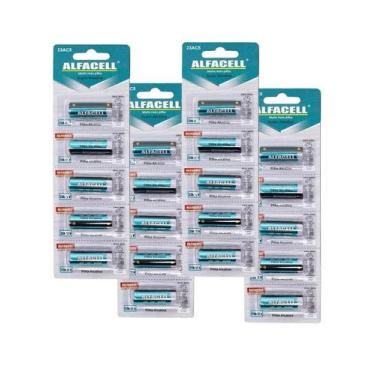 Imagem de Kit Pilha 23A Alfacell Alcalina 12v A23 4 Cartelas 20 Unidades