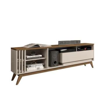 Imagem de Rack Giga Veneto Wood 1.8 Sala Estar Off White/Freijó TV 72 - Giga Móv