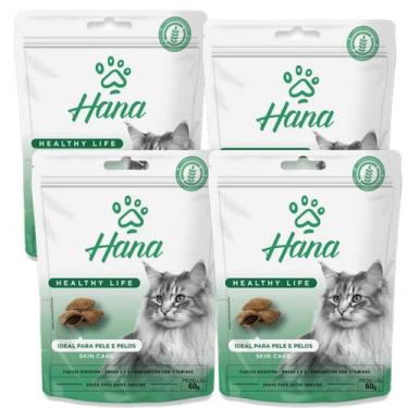Imagem de Petisco Snack Hana Gato Adulto Pelo e Pelo 60g kit 4un
