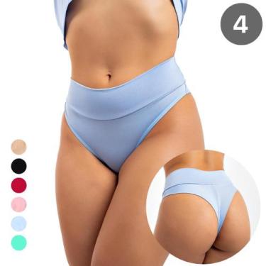 Imagem de Kit 4 Calcinha Feminina Cos Alto Duplo Fio Dental Pos Parto - Viére, P