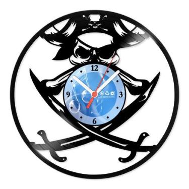 Imagem de Relógio De Parede Disco Vinil Diversos - Símbolo Pirata - VDI-286 - Mo