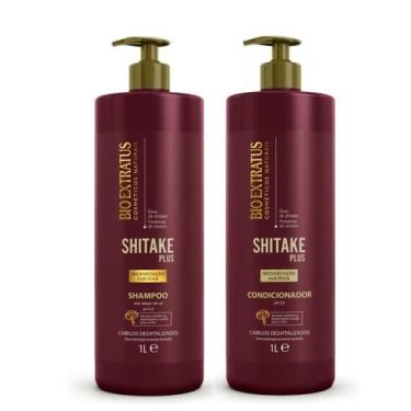 Imagem de Kit Bio Extratus Shitake Plus Shampoo 1L + Condicionador 1L 