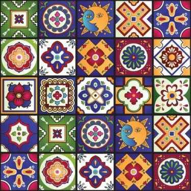 Imagem de Adesivo de Azulejo Cozinha Mexicano 15x15cm 72un - Quartinhos