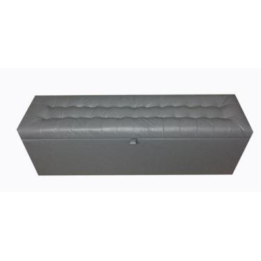 Imagem de Recamier puff baú decorativo - 1,20 cm - cinza - material sintético - 