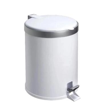 Imagem de Lixeira Pedal Cesto De Lixo Tampa 12 Litros Branca Cozinha Banheiro Vi