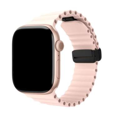 Imagem de Pulseira Aqua Fecho Magnético Compatível com Apple Watch - Baú do Viki