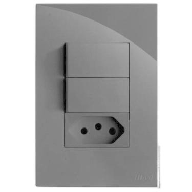 Imagem de Kit Interruptor Duplo Simples + Tomada 20A 4X2 Brg11301-8Gf