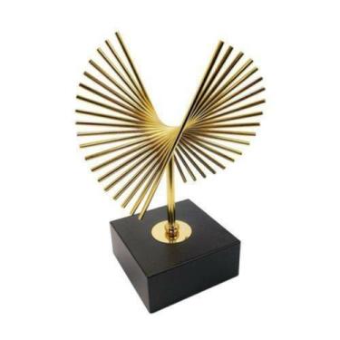 Imagem de Escultura Enfeite Design Moderno Menor Metal Dourado Luxo - LUXdécor
