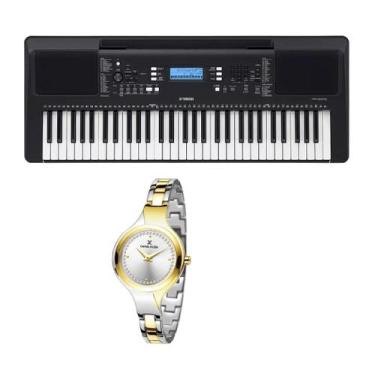 Imagem de Kit Teclado Yamaha PSR E373 e Relogio Dk Fashion Dk11235-3