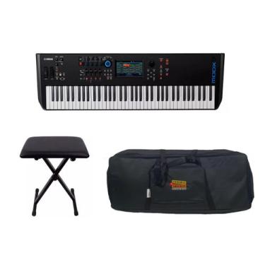 Imagem de Kit Teclado Sintetizador Modx7 Yamaha com Banqueta e Capa